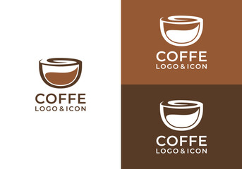 coffee cup logo icon design vector