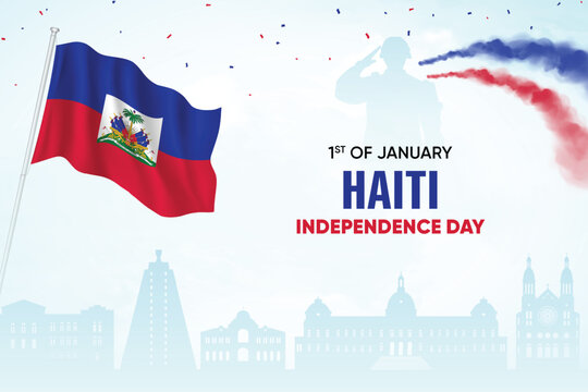 Czech Republic Flag Waving With Army Soldier and Air Show On Skyline Background. Restoration Day Concept Design Vector Illustration. - Powered by Adobe