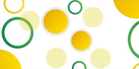 Green and yellow circle banner background. Vector abstract graphic design banner pattern background template.