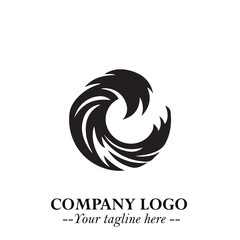Elegant Black Wave Logo Symbol on a Clean White Background for Modern Minimalist Branding Design Art