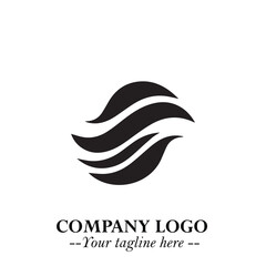 Elegant Black Wave Logo Symbol on a Clean White Background for Modern Minimalist Branding Design Art