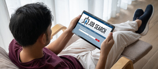 Online job search on modish website for worker to search for job opportunities on the recruitment internet network