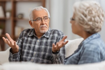 Frustrated Senior Couple Debating a Health Problem