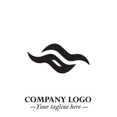 Elegant Black Wave Logo Symbol on a Clean White Background for Modern Minimalist Branding Design Art