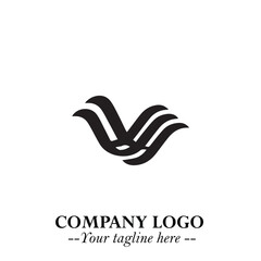 Elegant Black Wave Logo Symbol on a Clean White Background for Modern Minimalist Branding Design Art