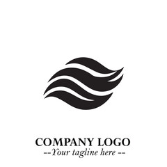 Elegant Black Wave Logo Symbol on a Clean White Background for Modern Minimalist Branding Design Art