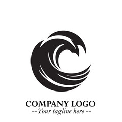 Elegant Black Wave Logo Symbol on a Clean White Background for Modern Minimalist Branding Design Art