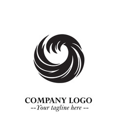 Elegant Black Wave Logo Symbol on a Clean White Background for Modern Minimalist Branding Design Art