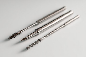 Fototapeta premium Professional makeup brushes for precise eyebrow and eyelash application