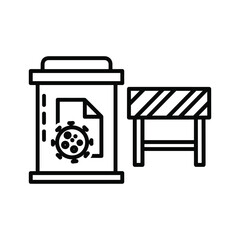 Pandemic document restriction icon, virus information barrier