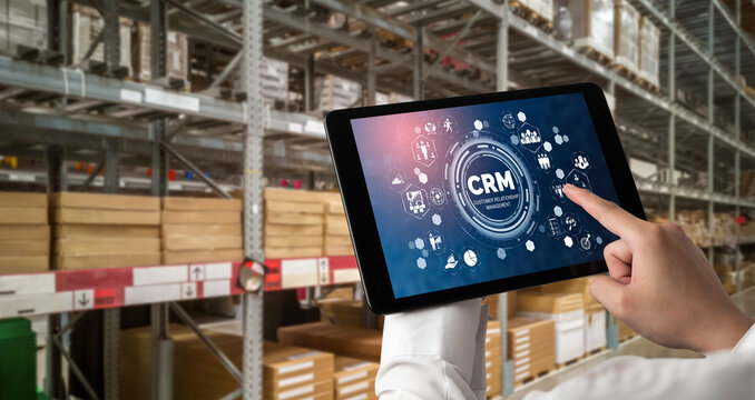 Customer relationship management system on modish computer for CRM business and enterprise