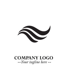 Fototapeta premium Elegant Black Wave Logo Symbol on a Clean White Background for Modern Minimalist Branding Design Art