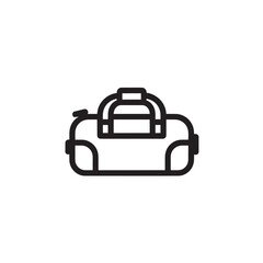 Obraz premium Duffle bag line icon simple vector illustration of travel bag isolated on white background