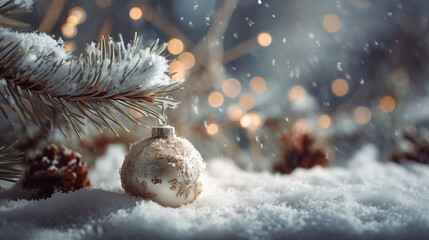 Ai christmas tree decorations snow, winter