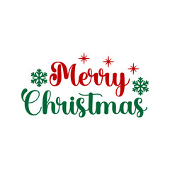 Merry Christmas typography clip art design on plain white transparent isolated background for card, shirt, hoodie, sweatshirt, apparel, card, tag, mug, icon, poster or badge