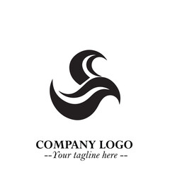 Elegant Black Wave Logo Symbol on a Clean White Background for Modern Minimalist Branding Design Art