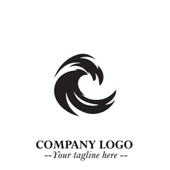 Elegant Black Wave Logo Symbol on a Clean White Background for Modern Minimalist Branding Design Art