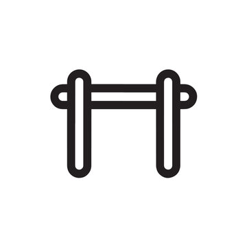 Minimalist parallel bars icon simple flat vector design element isolated on white background