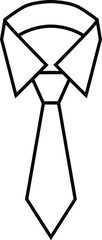 Simple line drawing of a shirt and tie representing formal attire business or professionalism in a clean and modern design style