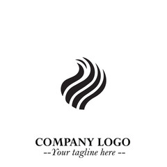 Elegant Black Wave Logo Symbol on a Clean White Background for Modern Minimalist Branding Design Art