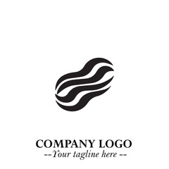 Elegant Black Wave Logo Symbol on a Clean White Background for Modern Minimalist Branding Design Art