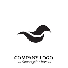 Elegant Black Wave Logo Symbol on a Clean White Background for Modern Minimalist Branding Design Art