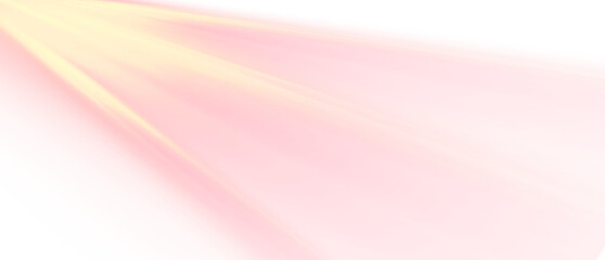 Soft pastel yellow-pink diagonal light rays on a transparent PNG, creating a warm glowing highlight with gentle luminous gradients and airy atmospheric shine.