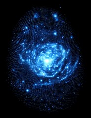 Galaxy imprinted on a fingerprint