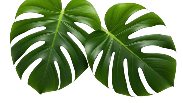 Monstera leaves isolated on transparent background - Powered by Adobe