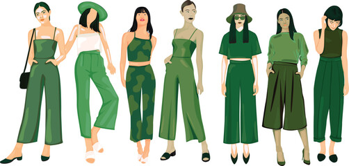 Stylish Women's Green Fashion Collection