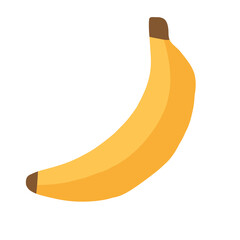 Banana's curve: A single, perfectly ripe banana, bathed in bright, natural light, curves gently against a clean backdrop, showcasing its vibrant yellow skin and inviting appeal.