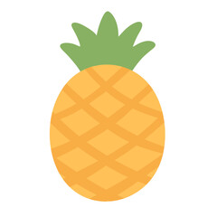 A vibrant illustration of a ripe pineapple, its textured skin and green leafy crown depicted in a simple, charming style, perfect for adding a tropical touch to any design.