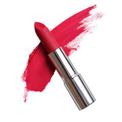 Bright red lipstick with a bold application swatch showcases vibrant color for makeup enthusiasts looking to enhance beauty and style
