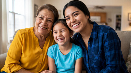 Multi Generational Hispanic Women Family Portrait