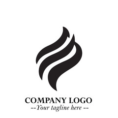 Naklejka premium Elegant Black Wave Logo Symbol on a Clean White Background for Modern Minimalist Branding Design Art