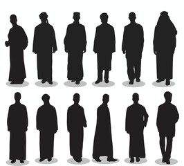 Silhouettes of Men in Traditional Middle Eastern Dress