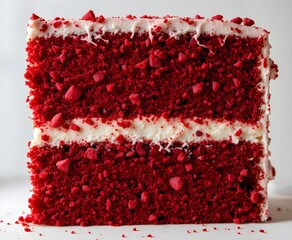 Red velvet cake with white color background.