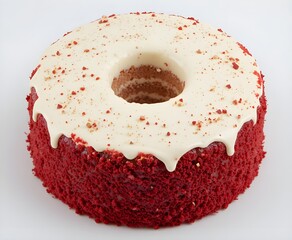 Red velvet cake with white color background.