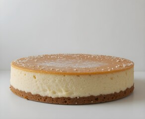 Cheesecake with white color background.