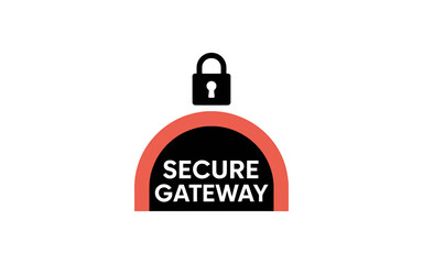 Secure gateway symbol with padlock icon for digital safety