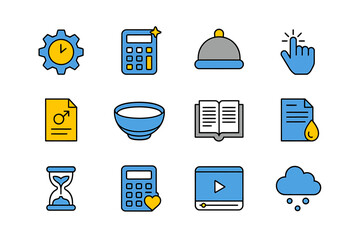 Versatile vector icon set for business technology web and app ui