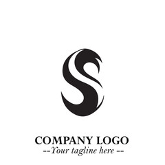 Fototapeta premium Elegant Black Wave Logo Symbol on a Clean White Background for Modern Minimalist Branding Design Art