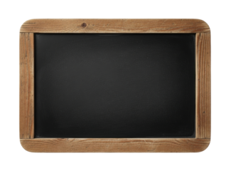 Empty wooden blackboard transparent background cutout png