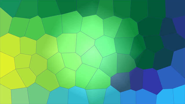 abstract voronoi pattern with green and blue color gradient background