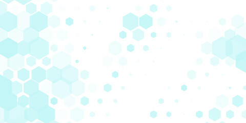 Health care abstract hexagon background. Light blue green medical wallpaper template. Clean geometric backdrop for clinic banner, innovation concept, science banner, medicine business poster. Vector