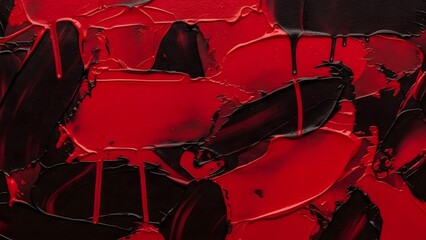 Abstract Red and Black Texture with Bold Brushstrokes for Artistic Design