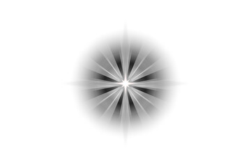 Abstract black and white radial burst effect isolated on transparent background