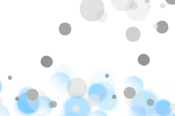 Abstract blue and grey bokeh circles on a transparent background, isolated on transparent background