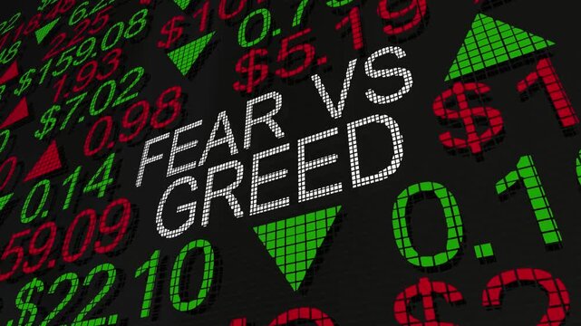 Fear and Greed Index Stock Market Investor Sentiment Metric 3d Animation