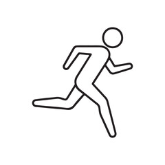 Run pictogram icon outline vector flat illustration design